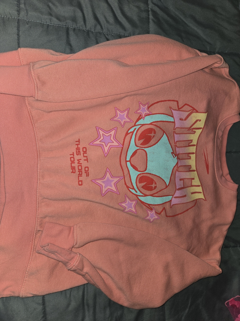 Old Navy Coral Pullover with Bright Graphic Helmet & Stars